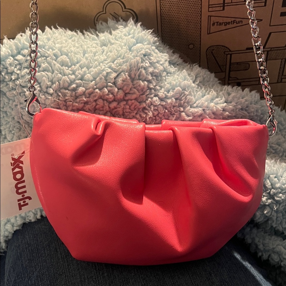T.J.Maxx Coral Clutch with Chain Strap